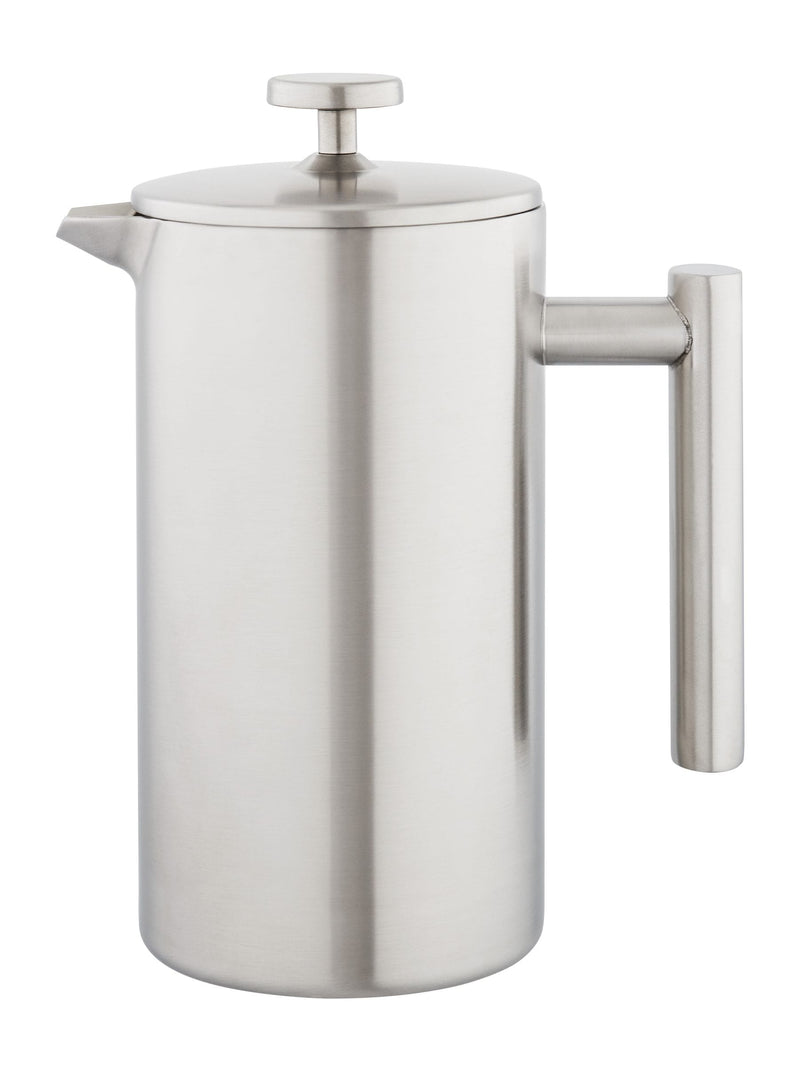 Stellar Brushed Silver 8 cup double-wall insulated cafetiere (British brand)