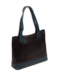 Conkca Little Patience blue leather tote bag - British product