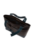 Conkca Little Patience blue leather tote bag - British product