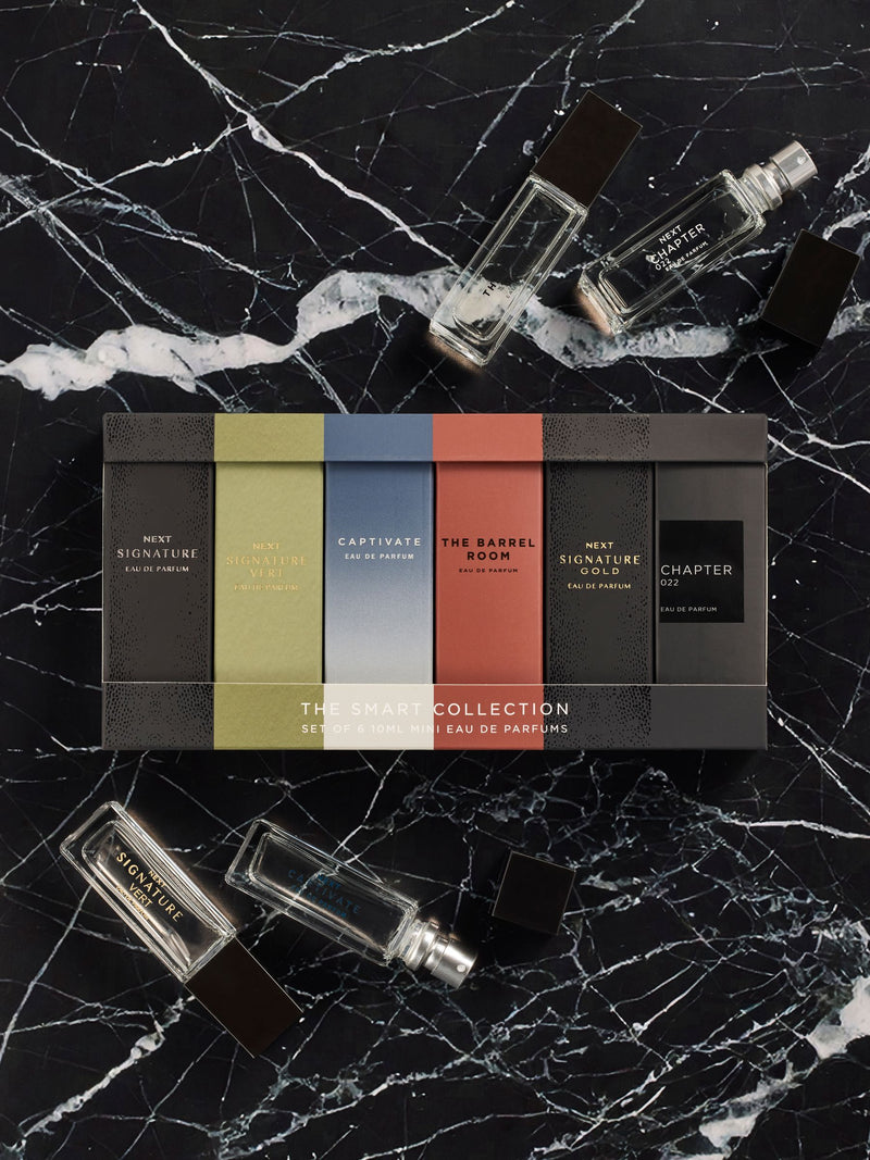 6 x 10ml men's eau de parfum sample set (British brand)