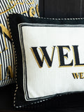Rockett St George cream/black Welcome We Have Wine cushion 30x50cm - British product