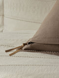 N. Premium floral woodblock cushion in natural colour 59x59cm, UK version