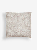 N. Premium floral woodblock cushion in natural colour 59x59cm, UK version