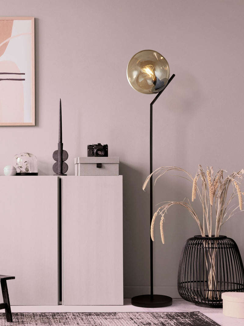 Searchlight Black Terra floor lamp 150cm - British product