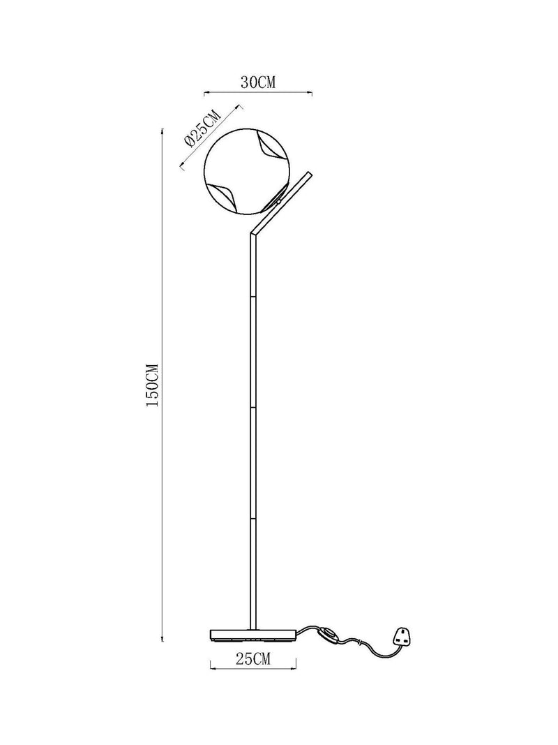Searchlight Black Terra floor lamp 150cm - British product
