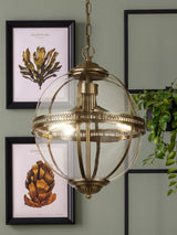 Next Searchlight Antique Brass Compass 3 Light Pendant Ceiling Light- Buy online at McGrocer