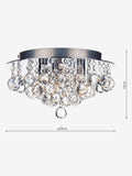 Dar Lighting Pluto clear crystal flush ceiling light 3 light 29cm (British brand)