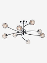 Next Dar Lighting Seattle Chrome 8 Light Semi Flush Ceiling Light 60cm- Buy online at McGrocer