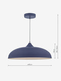 Dar Lighting blue Kaelan pendant ceiling light Ø45cm - British product