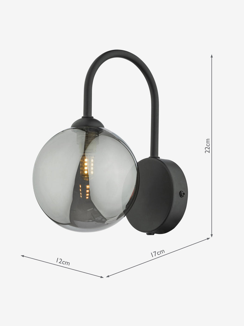 Dar Lighting Eissa wall light black, UK version