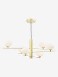 Dar Lighting Jasper pendant light satin gold opal glass (British brand)