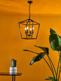 Dar Lighting Fionn 4 light pendant ceiling light matt black - British product