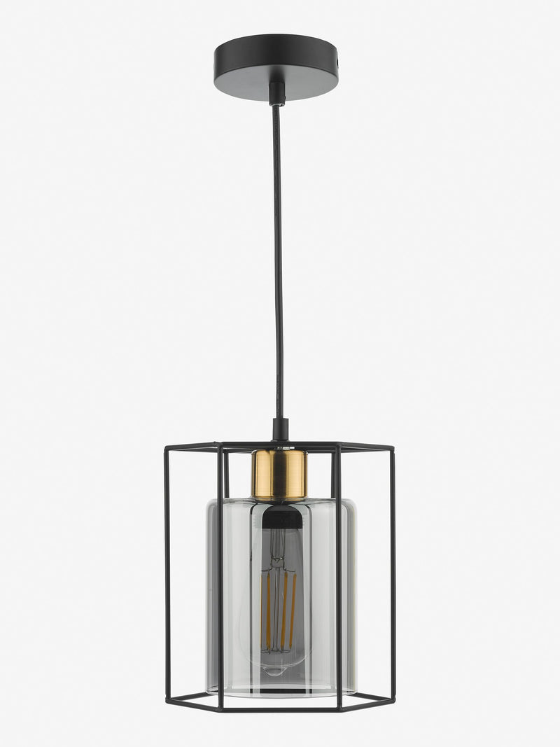 Dar Lighting Black Tatum pendant ceiling light, UK version