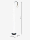 Dar Lighting Kiefer floor lamp in black with antique brass (British brand)