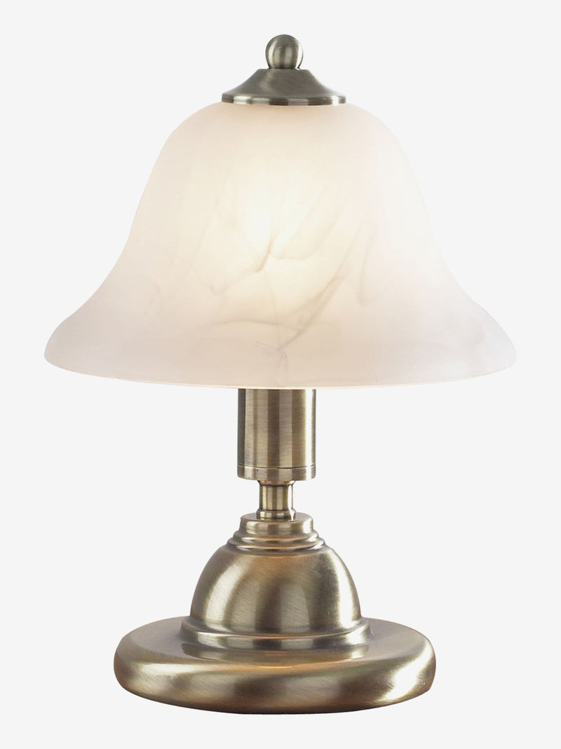 Dar Lighting brass Gloucester touch table lamp, imported from the UK