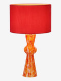 Dar Lighting Rheneas table lamp red confetti glass (British brand)