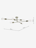 Dar Lighting Neve 6-light flush ceiling light antique brass - British product