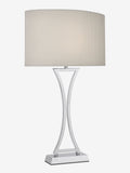 Dar Lighting Chrome Oporto table lamp 53cm, imported from the UK