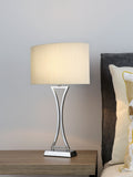 Dar Lighting Chrome Oporto table lamp 53cm, imported from the UK