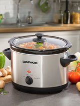 Next Daewoo Silver 3.5L Stainless Slow Cooker- Buy online at McGrocer