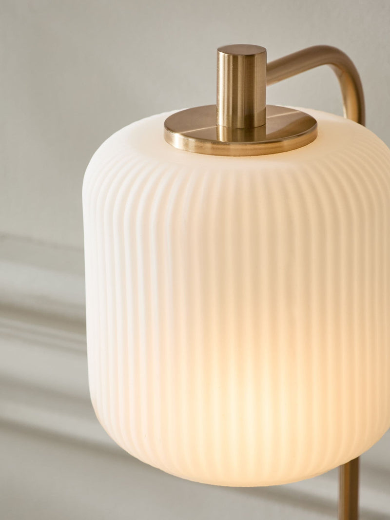 Brass Ryker touch table lamp opal glass 37cm (British brand)