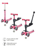 Micro Scooters pink mini ride-on scooter 3-in-1 - British product