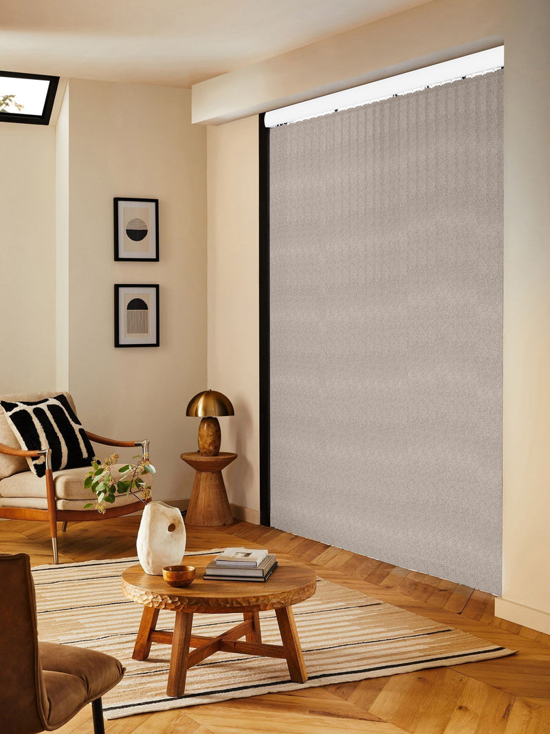 Natural Vog grey vertical blinds - British product