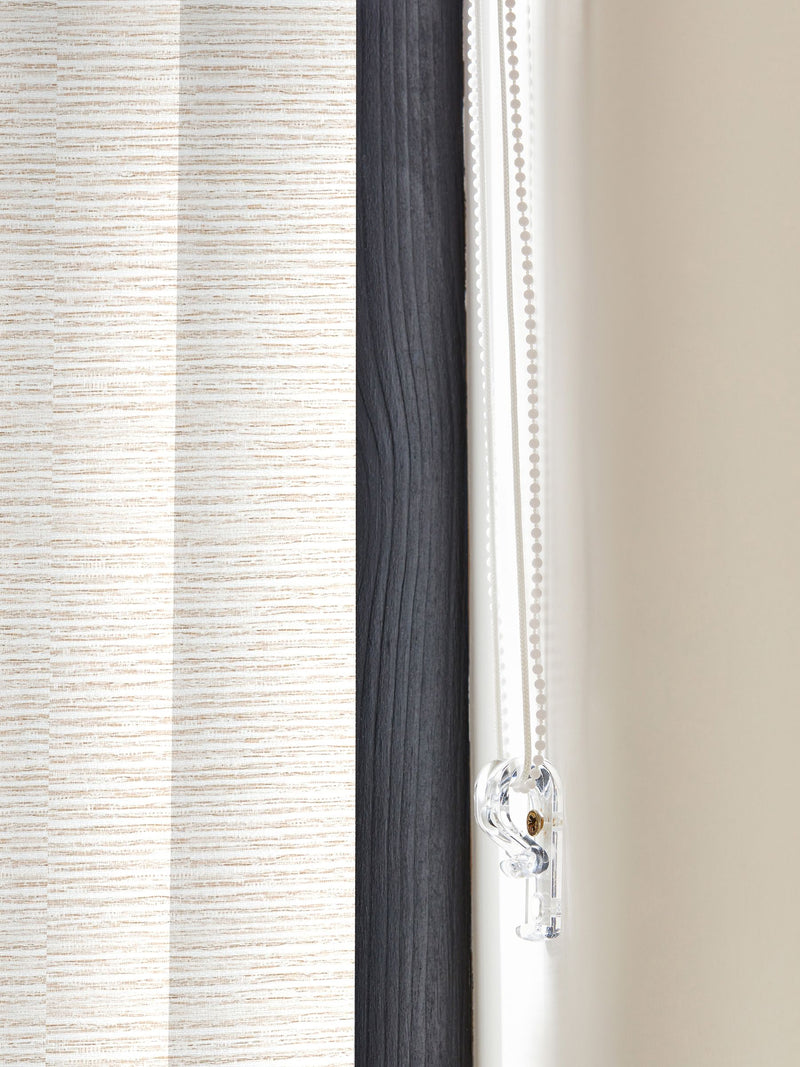 Sether cream blackout vertical blind, made to measure, imported from the UK