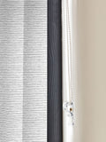 Grey Sether blackout vertical blind, imported from the UK