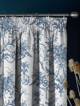 Next Laura Ashley Blue Tuileries Pencil Pleat Curtains 163cm x 137cm- Buy online at McGrocer