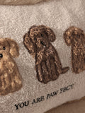 Natural embroidered Charlie cockapoo cushion 50x30cm, UK version