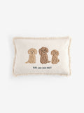Natural embroidered Charlie cockapoo cushion 50x30cm, UK version