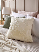 Next Cream Cut Faux Fur Daisy Cushion 50 x 50cm- Buy online at McGrocer