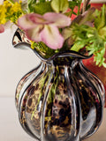 Nina Campbell Chocolate Brown Confetti Glass Vase, imported from the UK