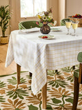 Nina Campbell ochre yellow table cloth, imported from the UK
