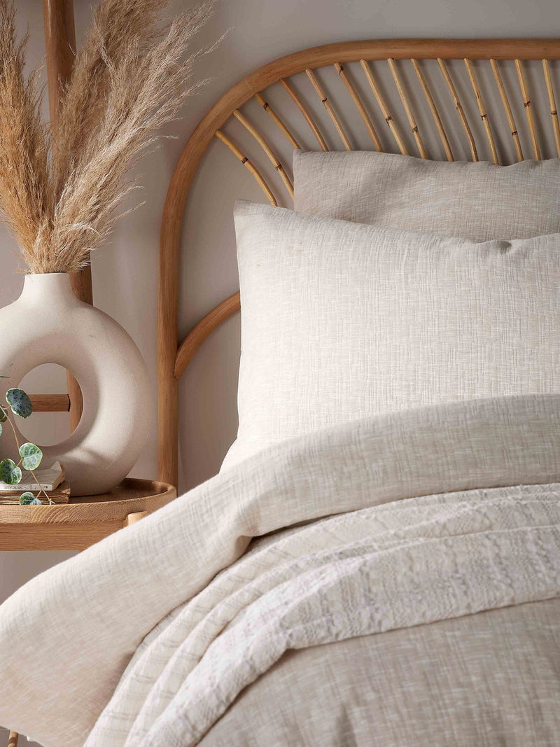 Vantona Stone Muslin Duvet Cover Set (British brand)