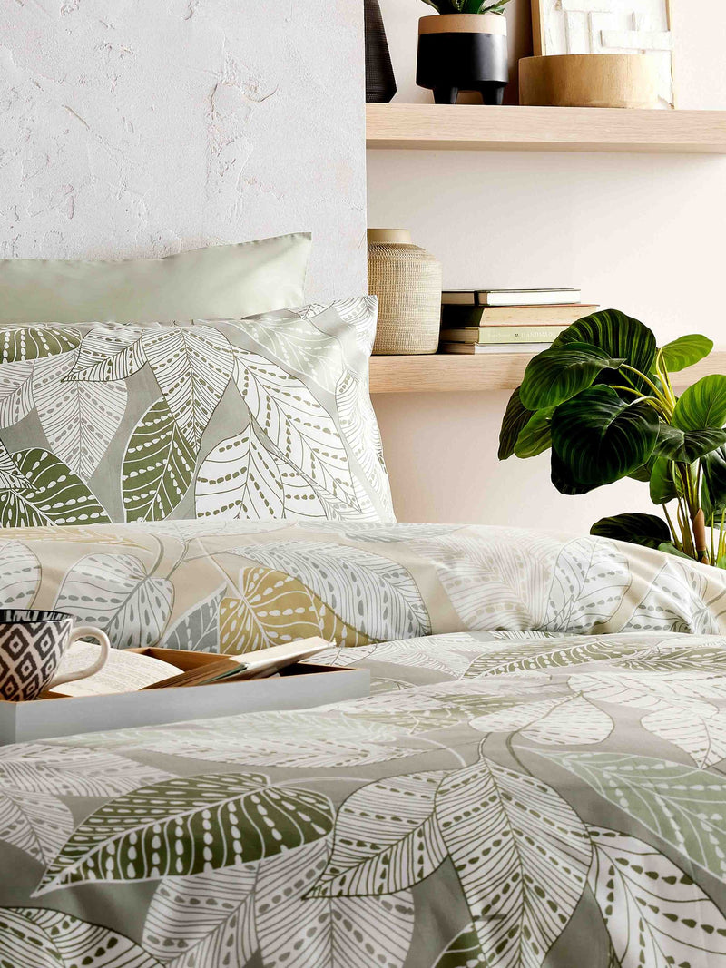 Vantona green leaves duvet cover set (British brand)