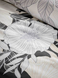 Vantona duvet cover set black natural linear bouquet (British brand)