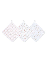 Next Aden + Anais Pink Essentials Country Floral Muslin Washcloth Set 3 Pack- Buy online at McGrocer