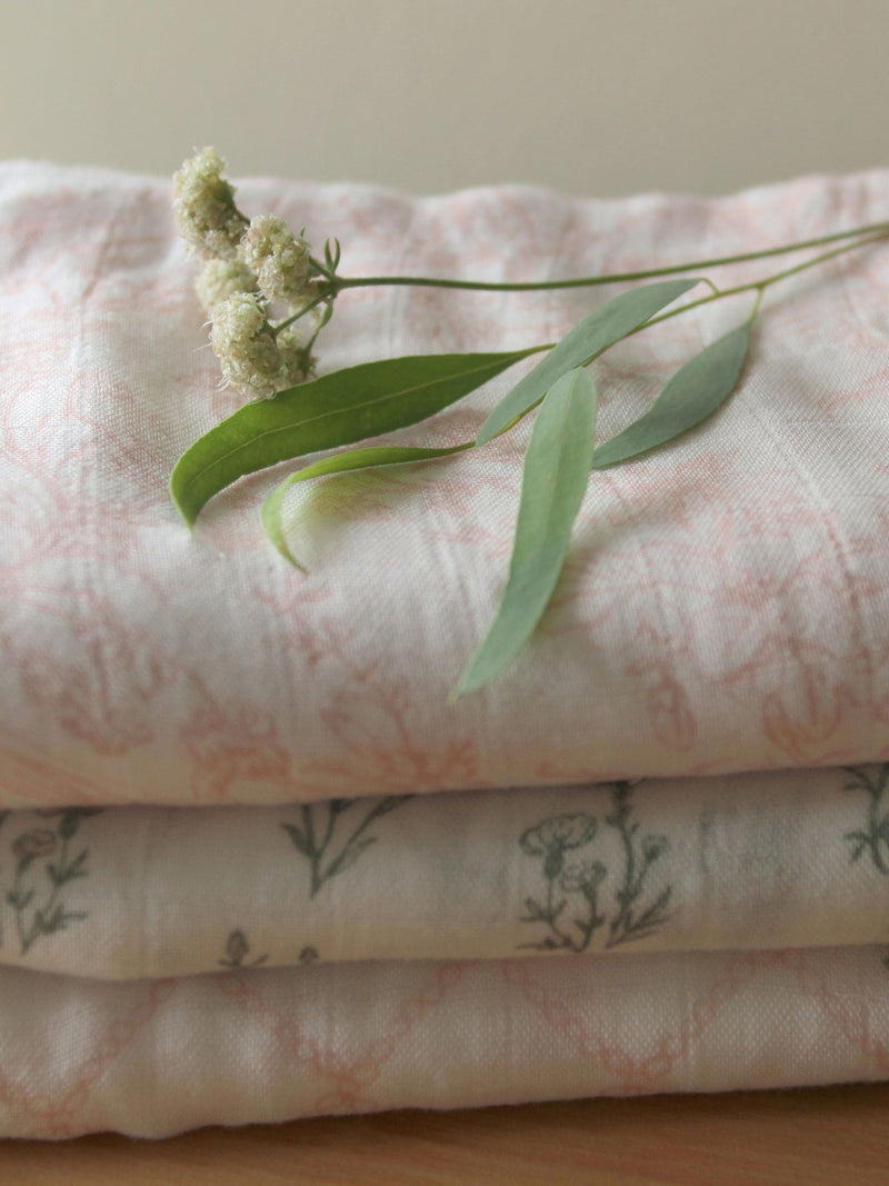 aden + anais baby muslin blankets pink floral print 3 pack, imported from the UK