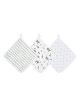 Next aden + anais Green Essentials Dino Jungle 100% Cotton Washcloths 3 Pack- Buy online at McGrocer