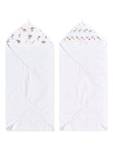 Next aden + anais White Essentials Hooded Elephant Circus 100% Cotton Towels 2 Pack- Buy online at McGrocer
