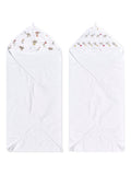 aden + anais hooded towel elephant circus 2 pack 76cm, imported from the UK
