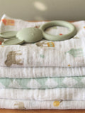 aden + anais muslin squares 5 pack 60x60cm Elephant Circus (British brand)