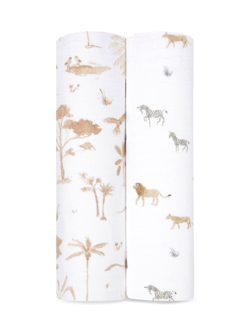 Aden + Anais white large muslin blankets 2 pack (British brand)