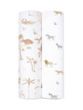 Aden + Anais white large muslin blankets 2 pack (British brand)