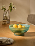MADE.COM blue Alysa swirl glass fruit bowl (British brand)