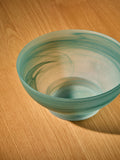 MADE.COM blue Alysa swirl glass fruit bowl (British brand)