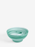 MADE.COM blue Alysa swirl glass fruit bowl (British brand)