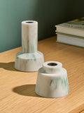 MADE.COM marbled teal taper candle holders set of 2, imported from the UK